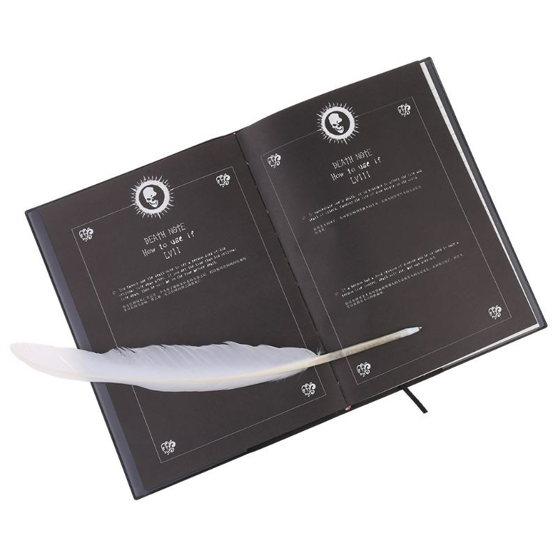 

Death Note Cosplay Notebook & Feather Pen Book Animation Art Writing Journal