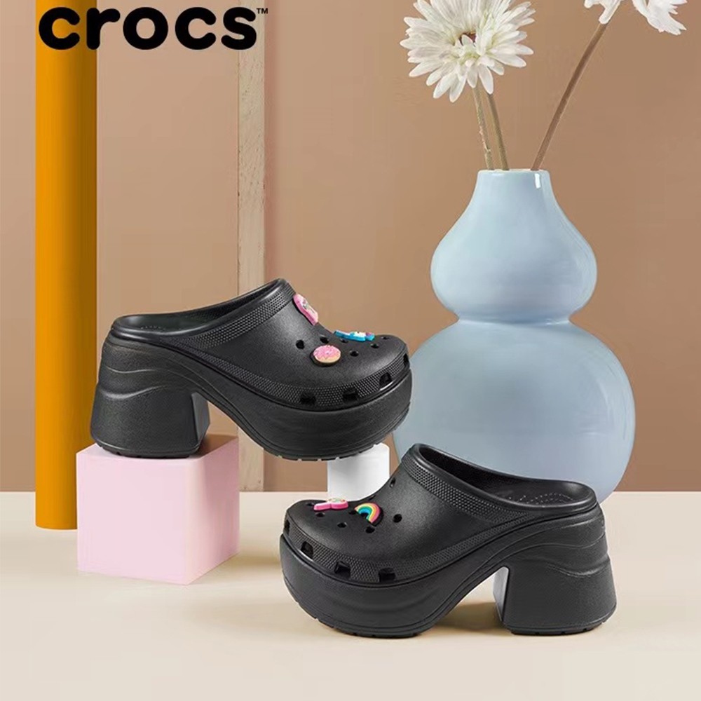 Sandal Crocs Siren Clog Wanita Sandal Wedges Wanita  Clog tinggi 10 cm