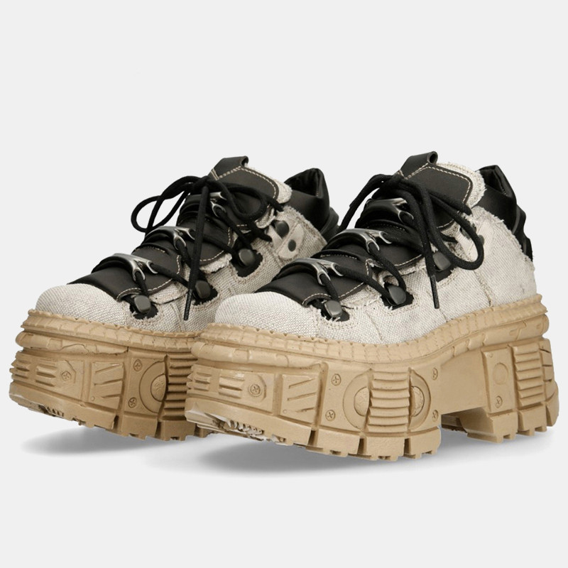 2023 New Women Retro Spanish Contrast Color Heavy Metal Super Platform Couple's Same Tank High Top P