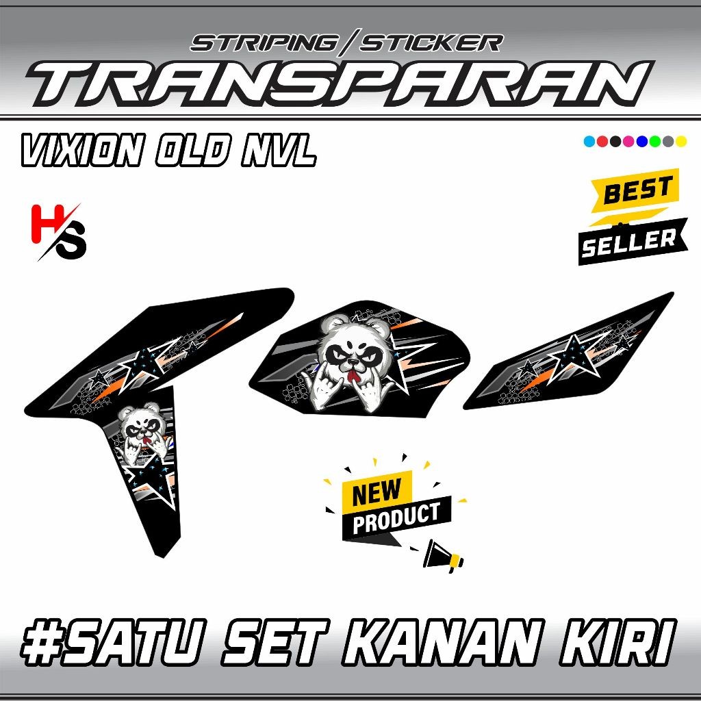 STIKER STICKER STRIPING TRANSPARAN YAMAHA VIXION OLD NVL MOTIF VARIASI TERBARU ART VARIASI SIMPLE A1