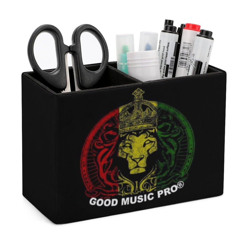 

Lion Pattern PU Pen Cup Pencil Holder Cup Desk Organizer Case Desktop Stationery Container Box for Home Office Makeup Brush Box