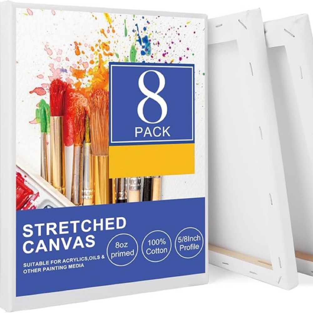

8 Pcs Canvas Board Painting Cotton Blank,Primed White,Suitable For Oil Painting,Watercolor,Gouache,Acrylic,Art Supplies,DIY Draw
