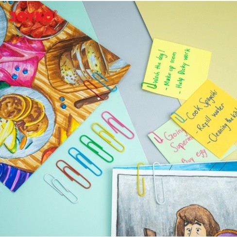 

Paper Clips Warna Klip Kertas Segitiga Bundar Balut PVC Joyko C-3100