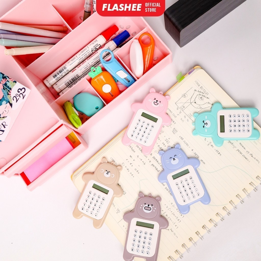 

Calculator Mini Portable Motif Bear Biskuit Lucu Kalkulator Mini Portable 8 Digit Tombol Karet
