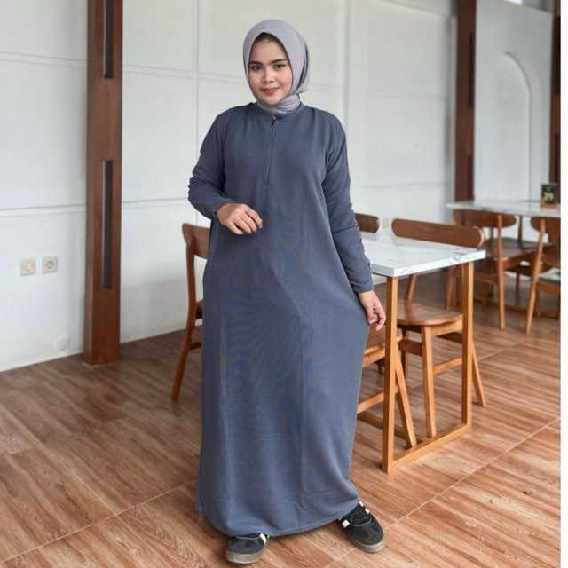 Gamis Felicia Dress Felicia Button Lembut Nyaman Mewah Maxi Jumbo Lengan Panjang