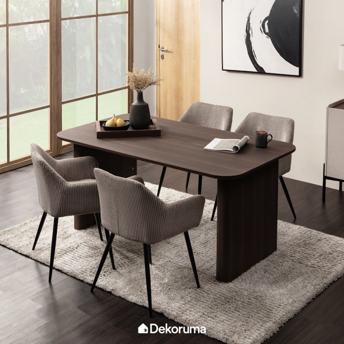 Dekoruma OIRA Meja Makan Kayu Modern 4 Kursi / Dining Table