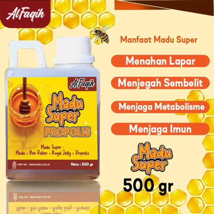 

al faqih Madu Super Propolis Kalimantan 1 kg dan 500 gr Mengandung PROPOLIS, Bee pollen - UKURAN 500 GR