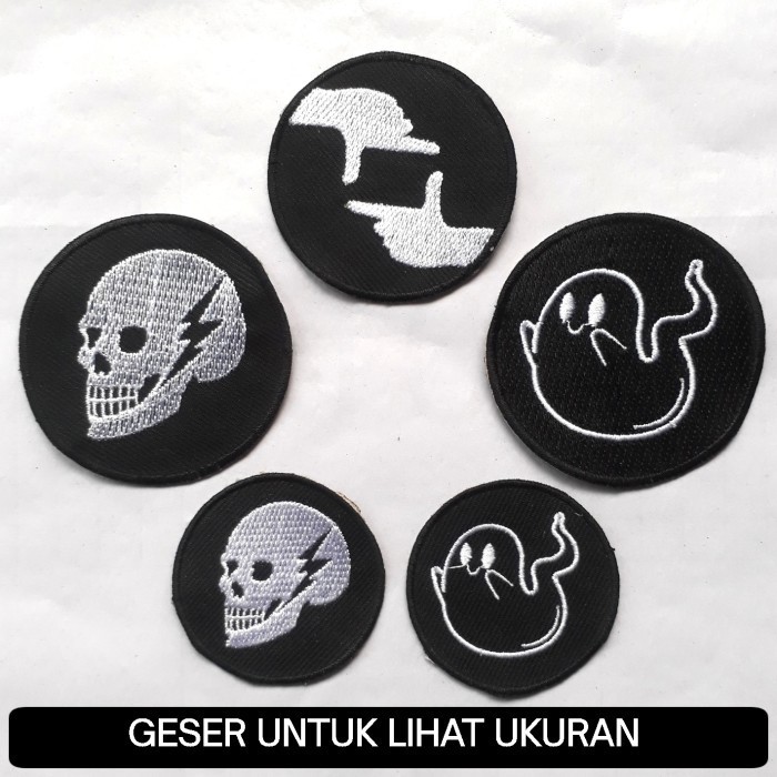 Badge bordir komputer,Patch bordir tengkorak,kualitas terbaik,patch
