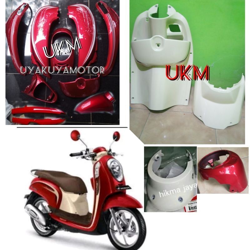 full body halus scoopy fi merah maroon cream 2014