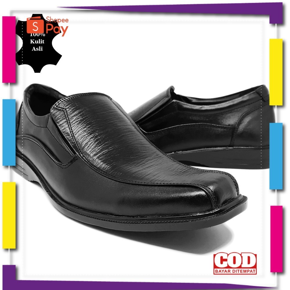 UKURAN SIZE 37 38 39 40 41 42 43 44 45 / davalo Sepatu Pantofel Pria Formal Kerja Kantor Kulit Sapi 