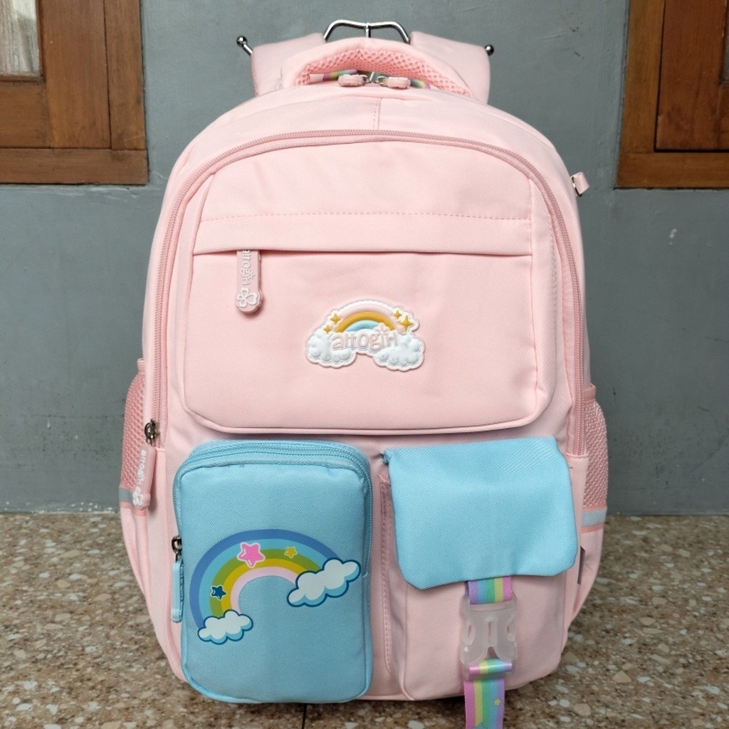 Akap Colection - Tas Ransel Backpack Sekolah Anak Perempuan Alto Girl Original Rainbow Strap