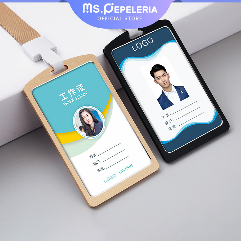 

Aluminium ID Card/Name Tag ID Card Holder/ card metal kartu pegawai/ Dada Kalung Id card Almunium Metal 2 sisi/2 kartu - Ms.Pepeleria