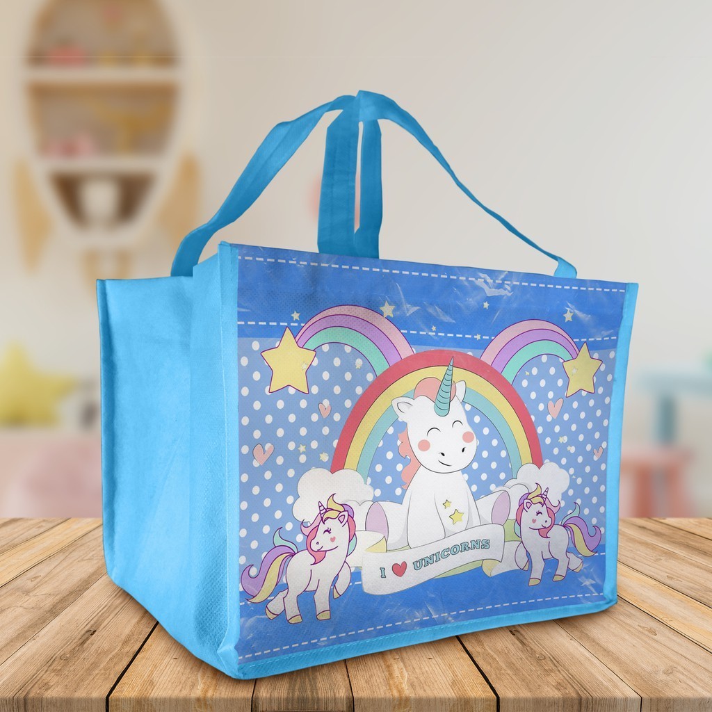GOODIE BAG MURAH UNICORN BIRU / TAS ULTAH READY STOK BENTO / TAS ULANG TAHUN