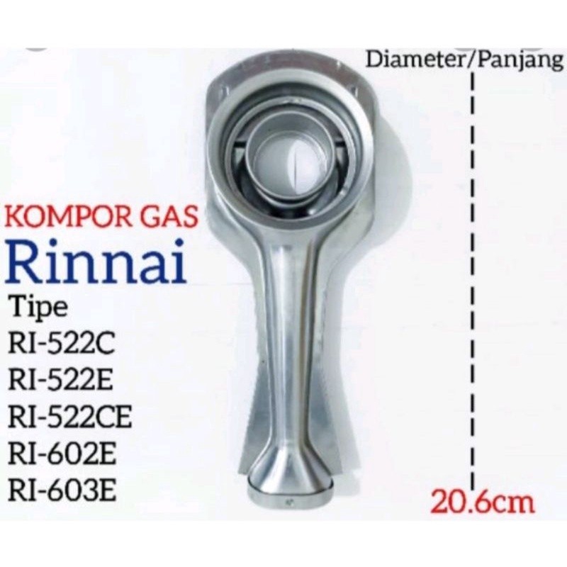 Cerobong Tangkai Dudukan Kuningan Burner Kompor Gas Rinnai 522C 522E