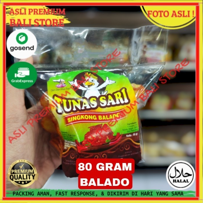 

OLEH OLEH MAKANAN CEMILAN CAMILAN SNACK KULINER KHAS ASLI ORI ORIGINAL BALI KERIPIK KRIPIK SINGKONG BALADO 80 GRAM GR