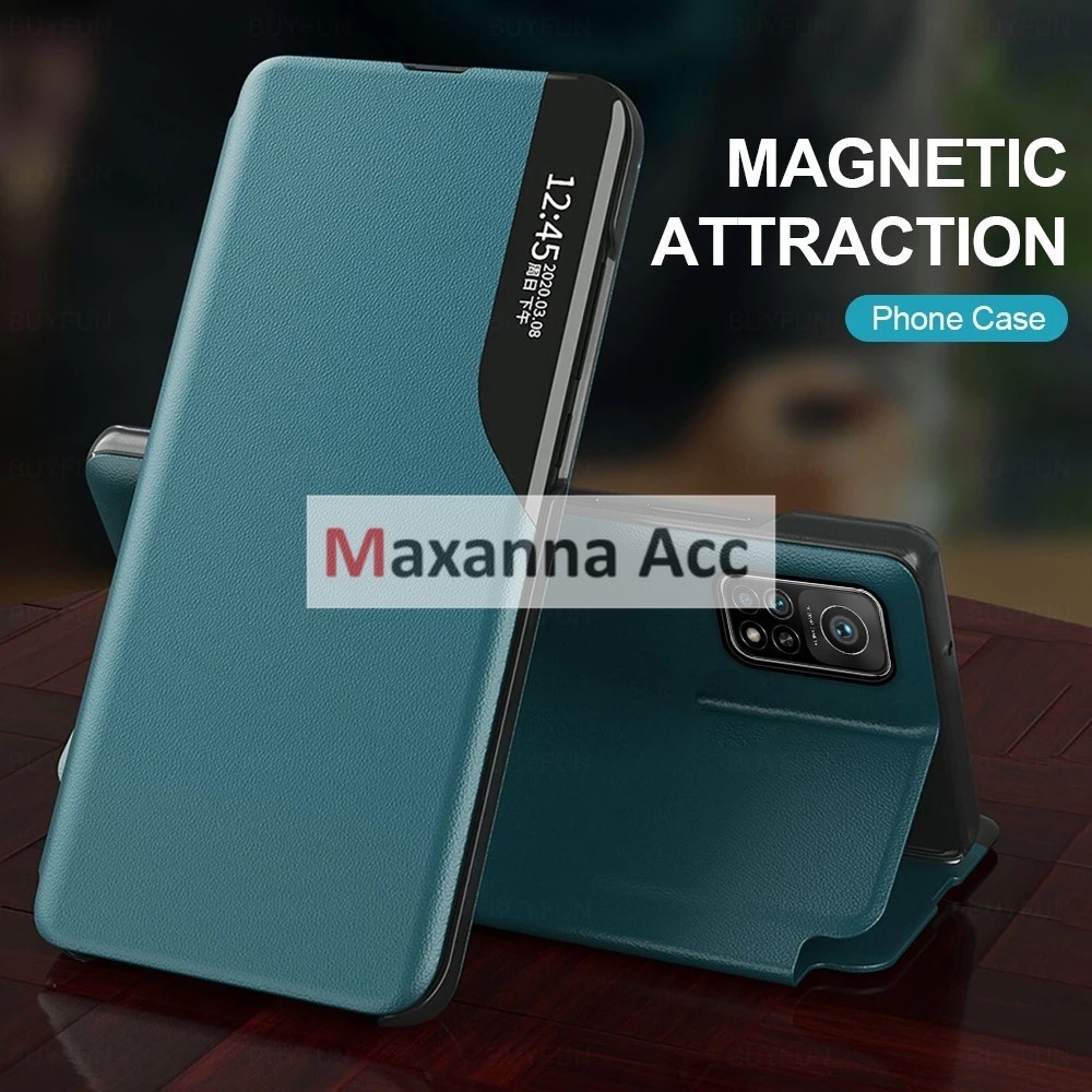 [MAXANNA] [ Huawei Nova 9 / P50 Pro ] Bracket Cover Window Smart View  Leather Magnetic Flip Case