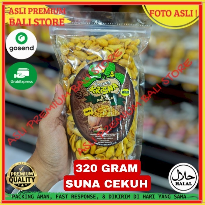 

OLEH OLEH MAKANAN CEMILAN CAMILAN SNACK KULINER KHAS ASLI ORI ORIGINAL BALI KACANG KAPRI BUMBU REMPAH SUNA CEKUH 320 GRAM GR