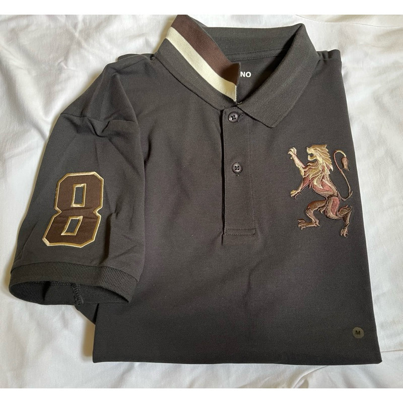 GIORDANO POLO SHIRT 3D LION METEORITE BLACK NEW(ORIGINAL)XS,S,M,L,XL,XXL