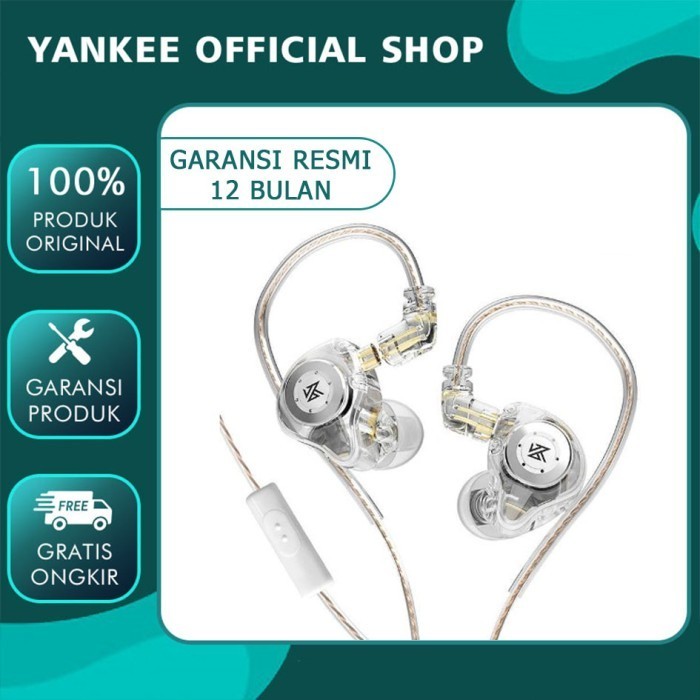 promo ✨ -KZ EDX Pro Earphone with Microphone - Crystal Clear, TANPA KABEL