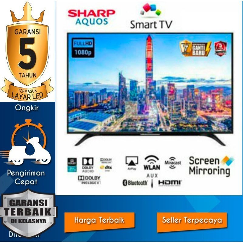 PROMO SPESIAL LED TV SHARP 50 Inch 2T-C50AE1i Easy Smart Tv Garansi Resmi 5 Tahun