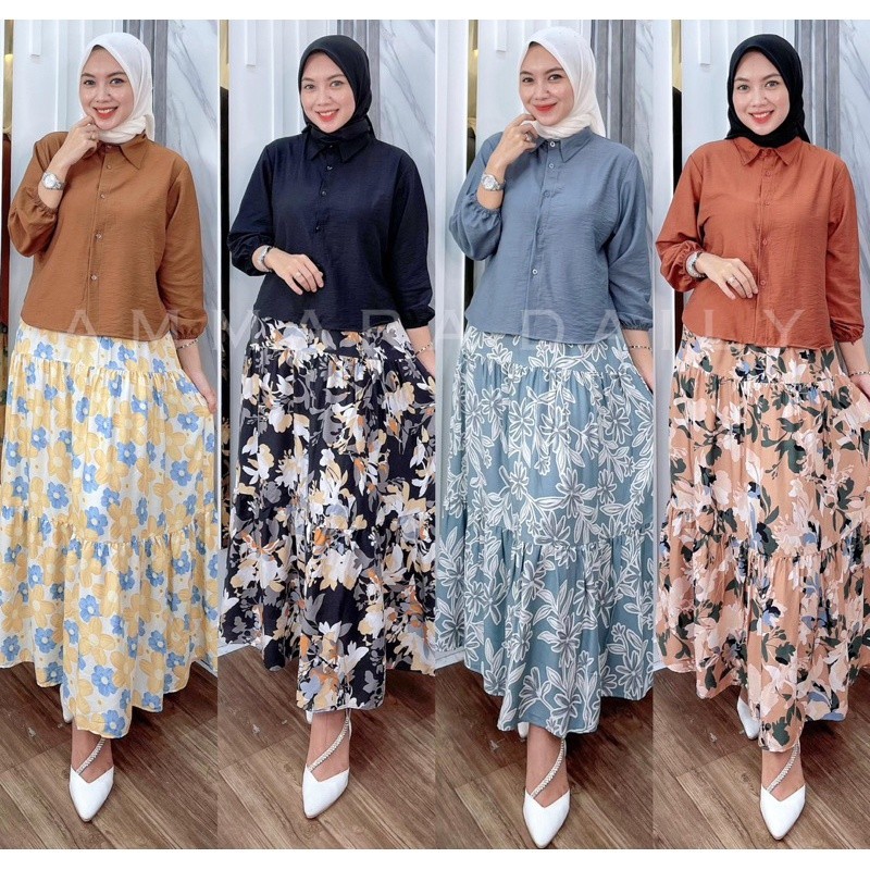 oneset rok setelan rok rayon mix pololinen SAFARA series BY AMMARA