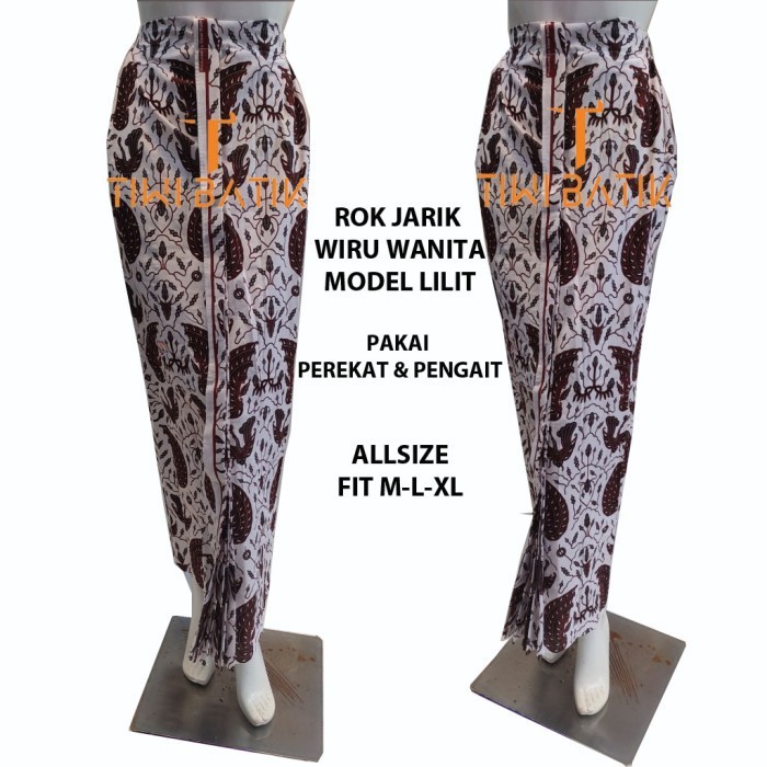 Rok Wiru Jarik Lilit Wanita Adat Jogja - Putih Sidoasih, All Size