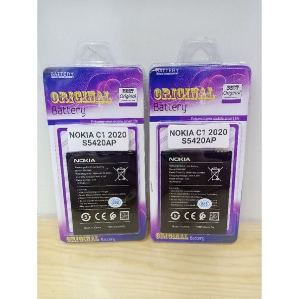 BATERAI NOKIA C1 2020 Tipe C1 TA-1165 S5420P , baterai batre nokia c1  Model S5420AP Nokia C1 Androi