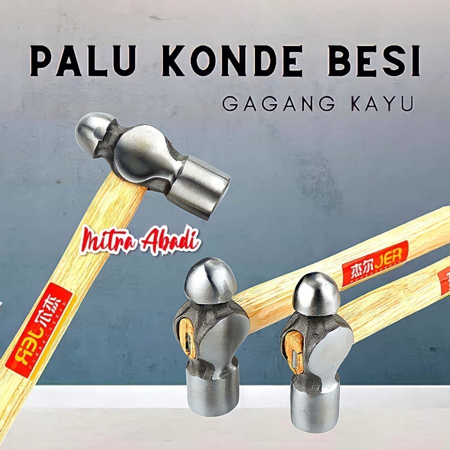 Martil Palu Konde Besi Pegangan Kayu / Ball Hammer