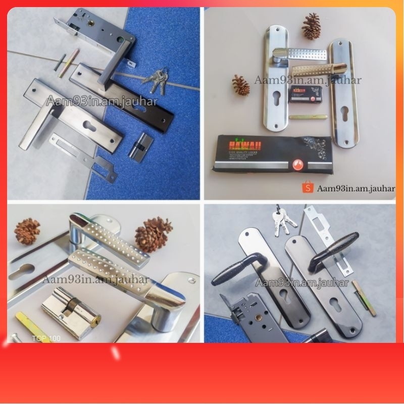 Kunci Pintu Rumah Besar 25 cm Hawaii Bulat Kotak 1,150 gram Handle SLOT anak kunci 3 biji