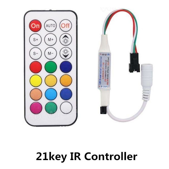 Modul Remot Led Strip RGB Remote RF Controller Lampu RF21 WS2811 WS2812B