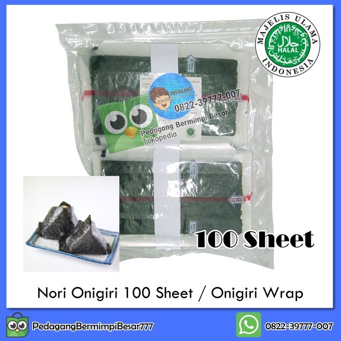 

New- Triangle Onigiri Sushi Nori 100 Sheet Halal MUI | Nori Onigiri