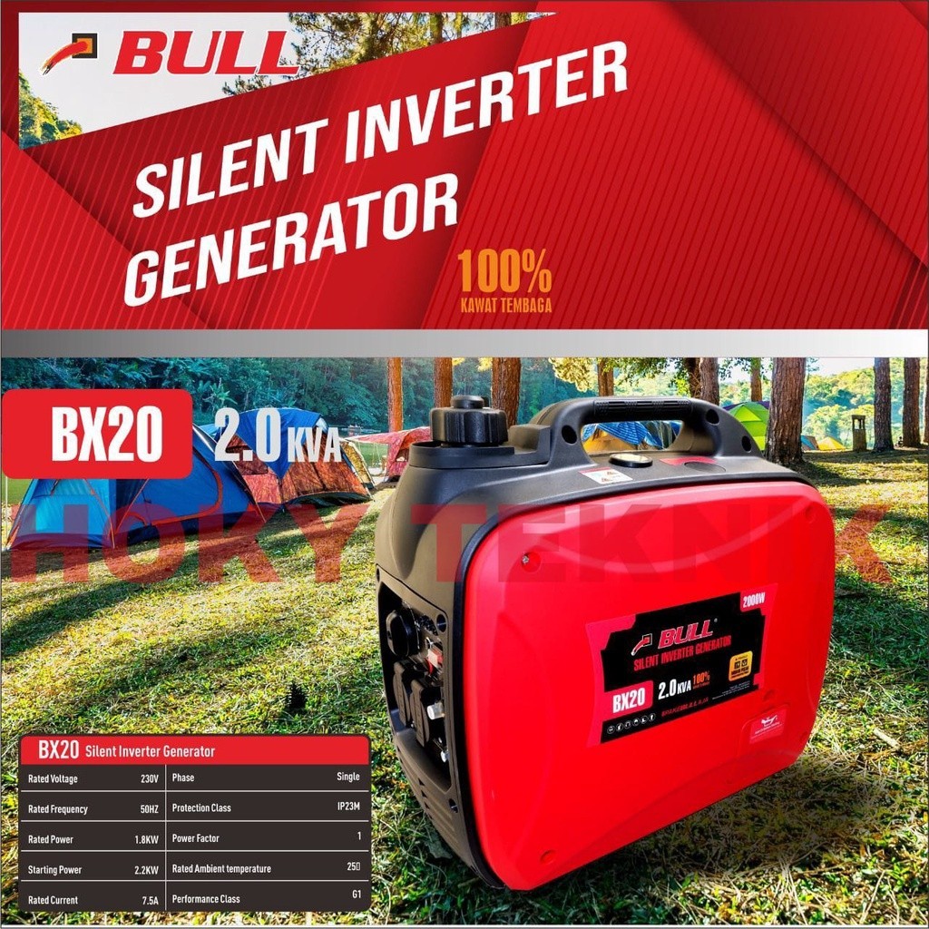 SPESIAL PROMO 70% BULL Genset Silent Inverter 2000 Watt BX20 2000watt