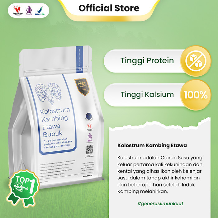 

Premium Susu Kambing Etawa Kolostrum Colostrum Bubuk Ternak Syams 500