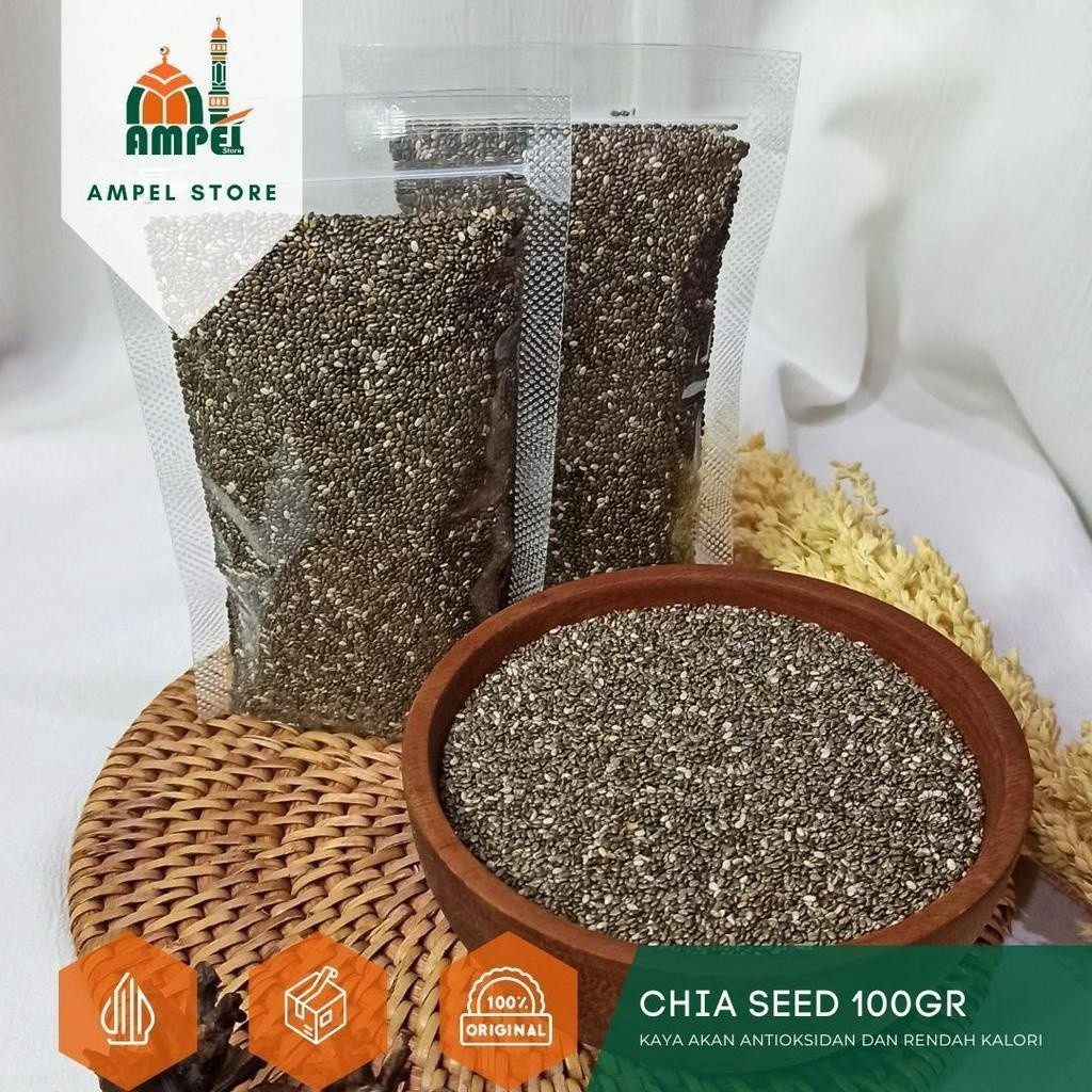 

(OYU)Black Chia Seed Organic 100gr dari Mexico Kaya Omega 3, Antioksidan, Lebih Kaya Dari Almond Salmon