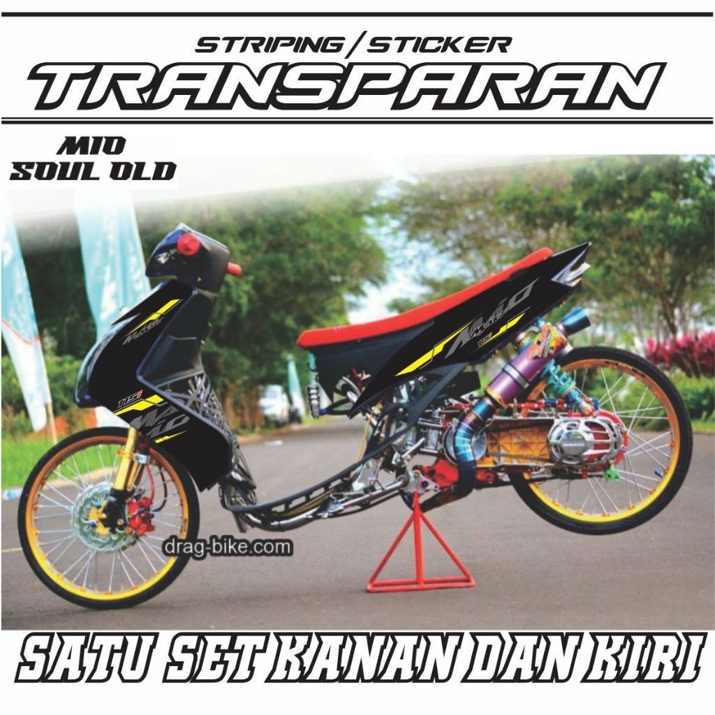 STRIPING / STRIPING STRIPING TRANSPARAN MIO SOUL KARBU - Striping Motor MIO SOUL KARBU Bahan Transpa