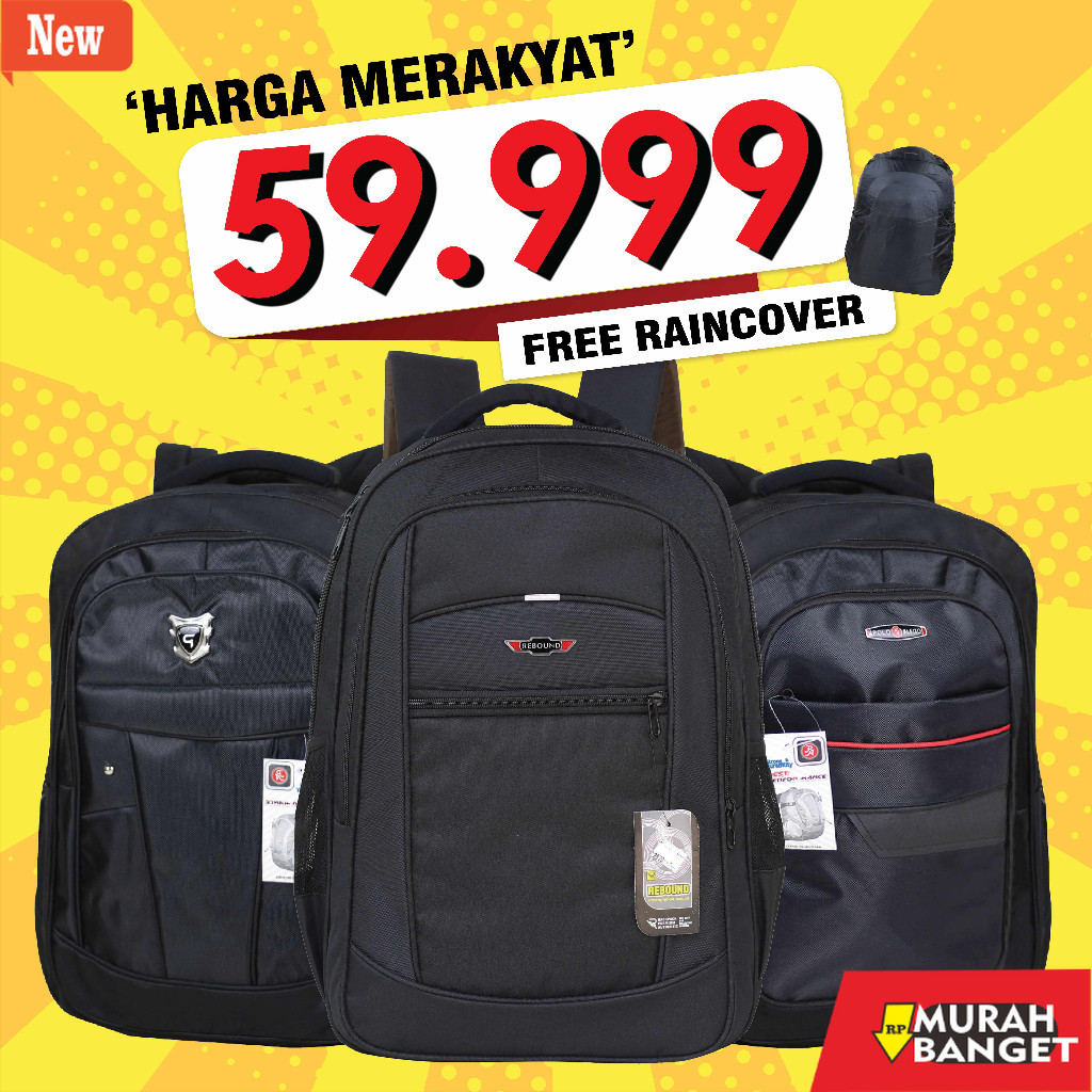 Tas Ransel Pria Kekinian Tas Punggung Ransel Sekolah Harga Special Warna Hitam Polos Tebal Ransel