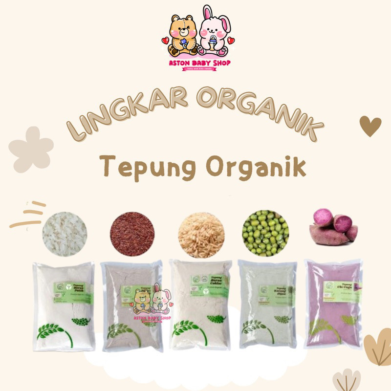 

Lingkar Organik Tepung Organik 500 gr Tepung Beras Putih / Beras Merah/Kacang Merah/Ubi Ungu