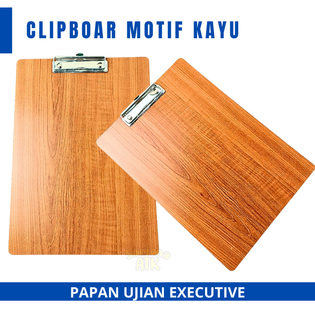 

Papan Ujian / Papan Dada / Papan Jalan / Clipboard Motif kayu Executive