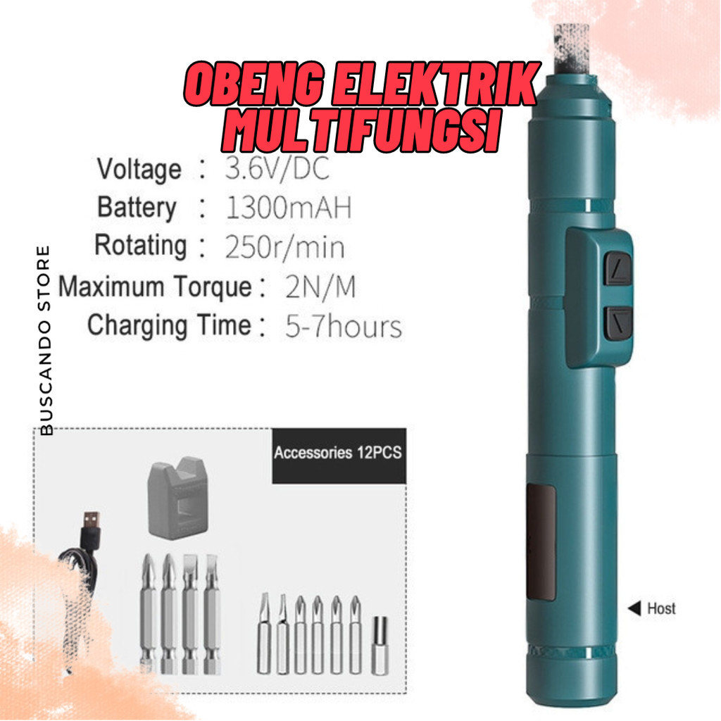 Obeng Otomatis alat elektronik portable Screwdriver Electric Obeng Elektrik Multifungsi Set Kit Bit
