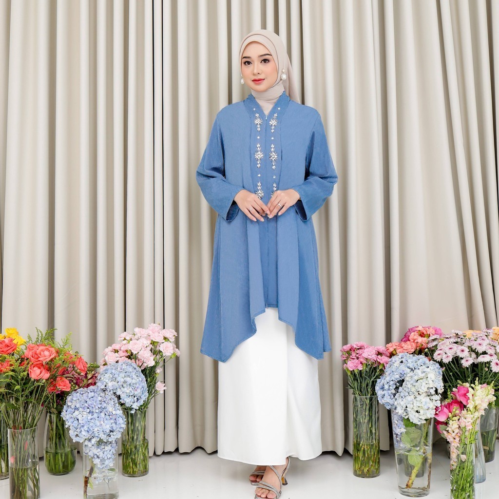 Gamaleea - Neyna Tunic / Atasan Wanita / Atasan Kebaya / Atasan Lengan Panjang / Kebaya Payet Modern