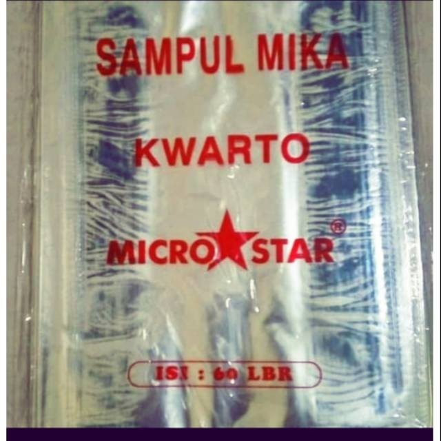 

Sampul Buku Mika ukuran Kwarto Micro Star untuk buku Sidu per pack isi 60