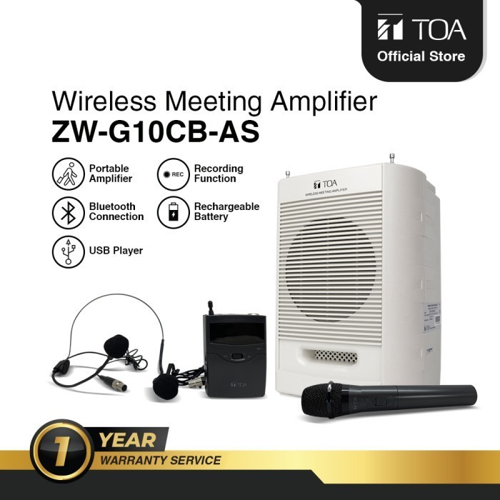Toa ZW-G10CB-AS Amplifier Portable Wireless dengan FM Radio dan MP3 Player