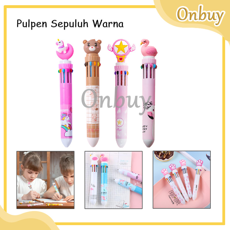 

Pena Karakter Rainbow Pulpen Kartun 10 Warna Pen Warna Warni Bolpoin Karakter Lucu