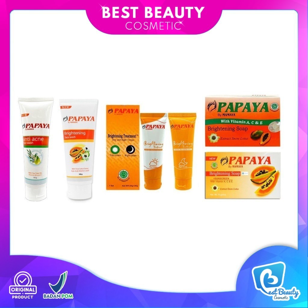 PAPAYA by MAMAYA Series PAPAYA by MAMAYA Skincare Wajah / Sabun Mamaya / Face Wash / Brightening Tre