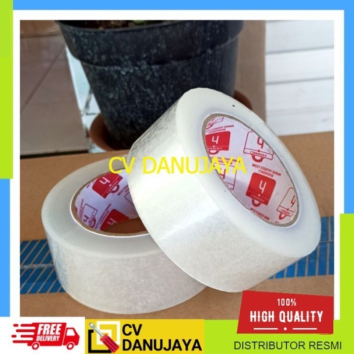 

Lakban Solasi Isolasi Plastik Bening Coklat 45 mm 200 yard Horici Tape