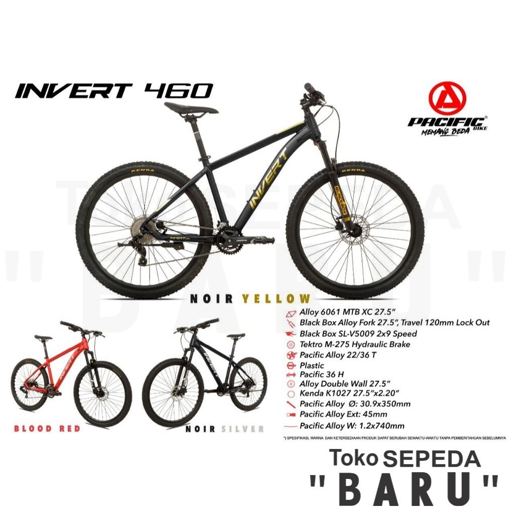 TB - Sepeda Gunung MTB PACIFIC INVERT 460 Ukuran 27,5 Inch