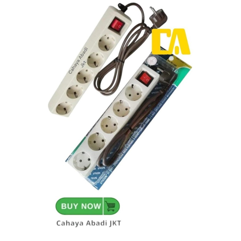 STOP KONTAK 5LB UTICON + KABEL 1.5M (ST1582)