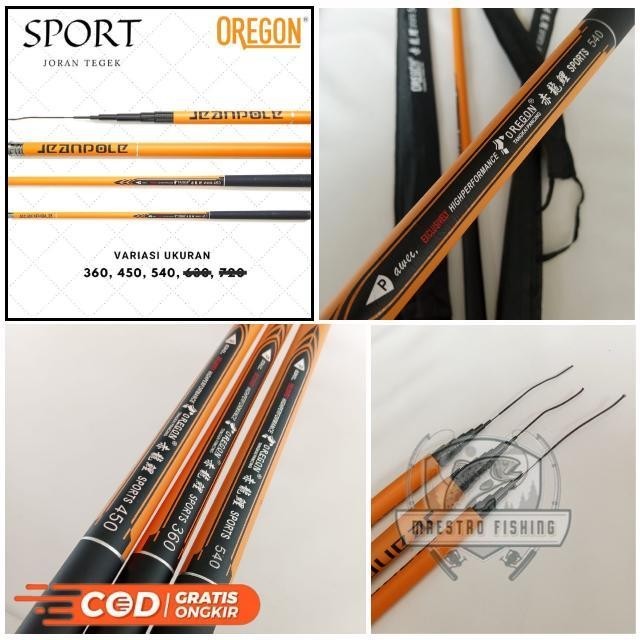 Joran Tegek Bahan Carbon Oregon Sport 360 450 540 630 Ruas Panjang Action Medium Hard Alat Tangkai T