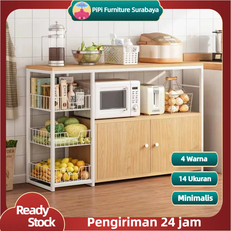Rak Dapur Serbaguna / Lemari Dapur / Rak Oven / Rak Microwave / Rak Dapur Susun Minimalis /Bumbu Dap