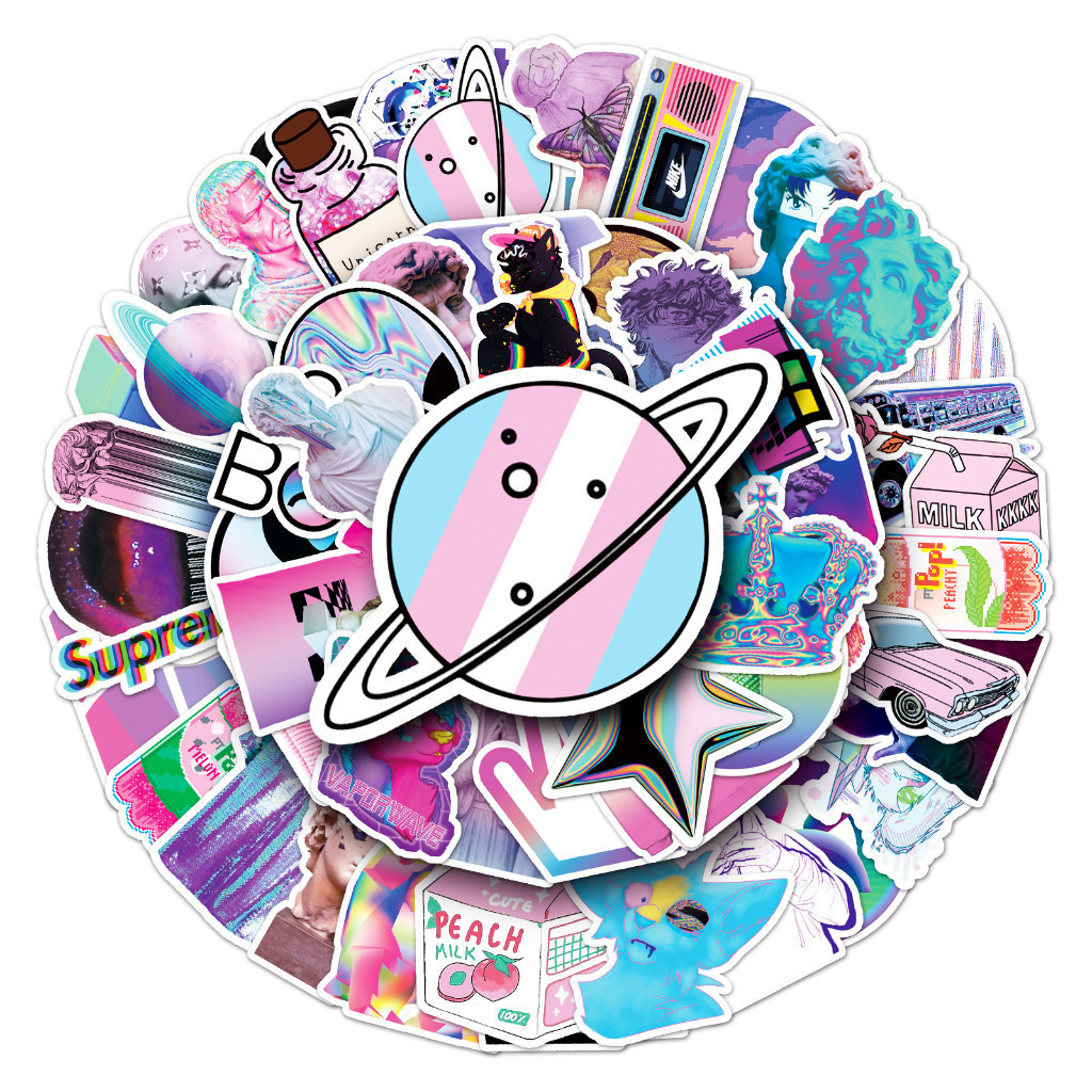 

Sticker Pack vinyl isi 50 - 100 pcs | anti air varian CUTE/COSMETICS | glossy matte | laptop helm tumbl koper Stiker